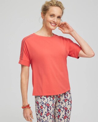 Touch of Cool™ Caviar Bead Detail Tee