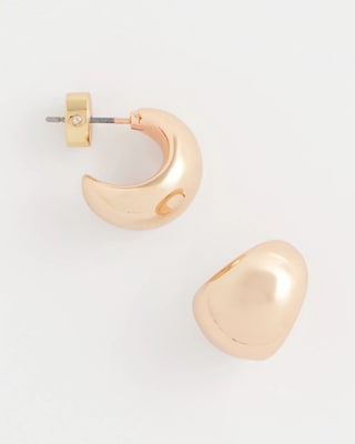 Rose Gold Huggie Hoop Earrings click to view larger image.