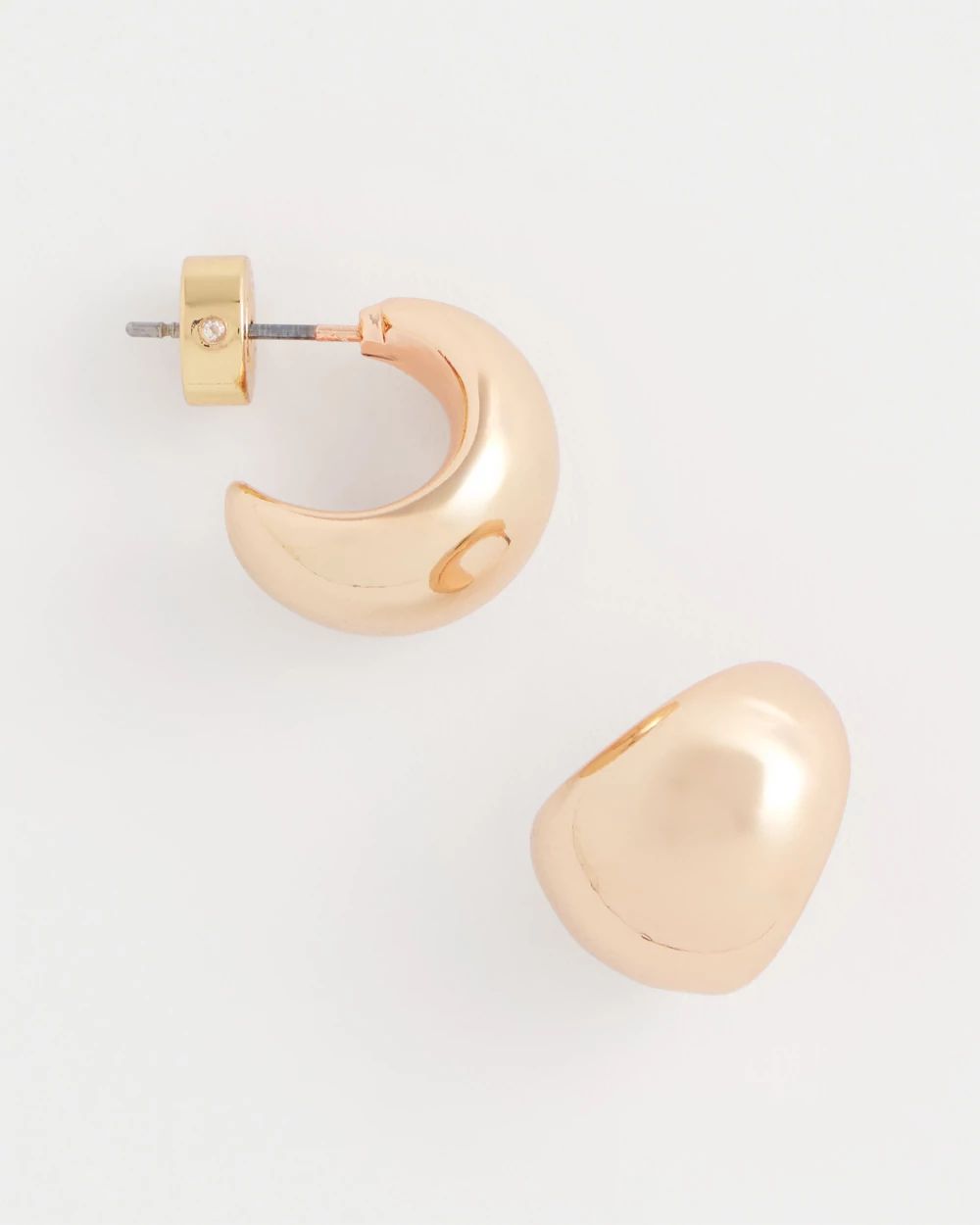 Rose Gold Huggie Hoop Earrings