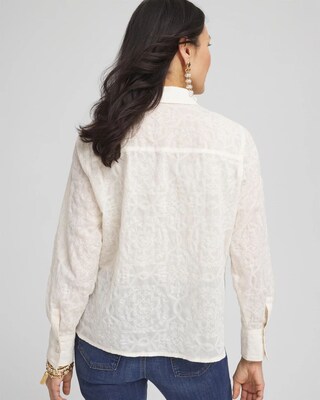 Embroidered Pocket Collared Shirt click to view larger image.