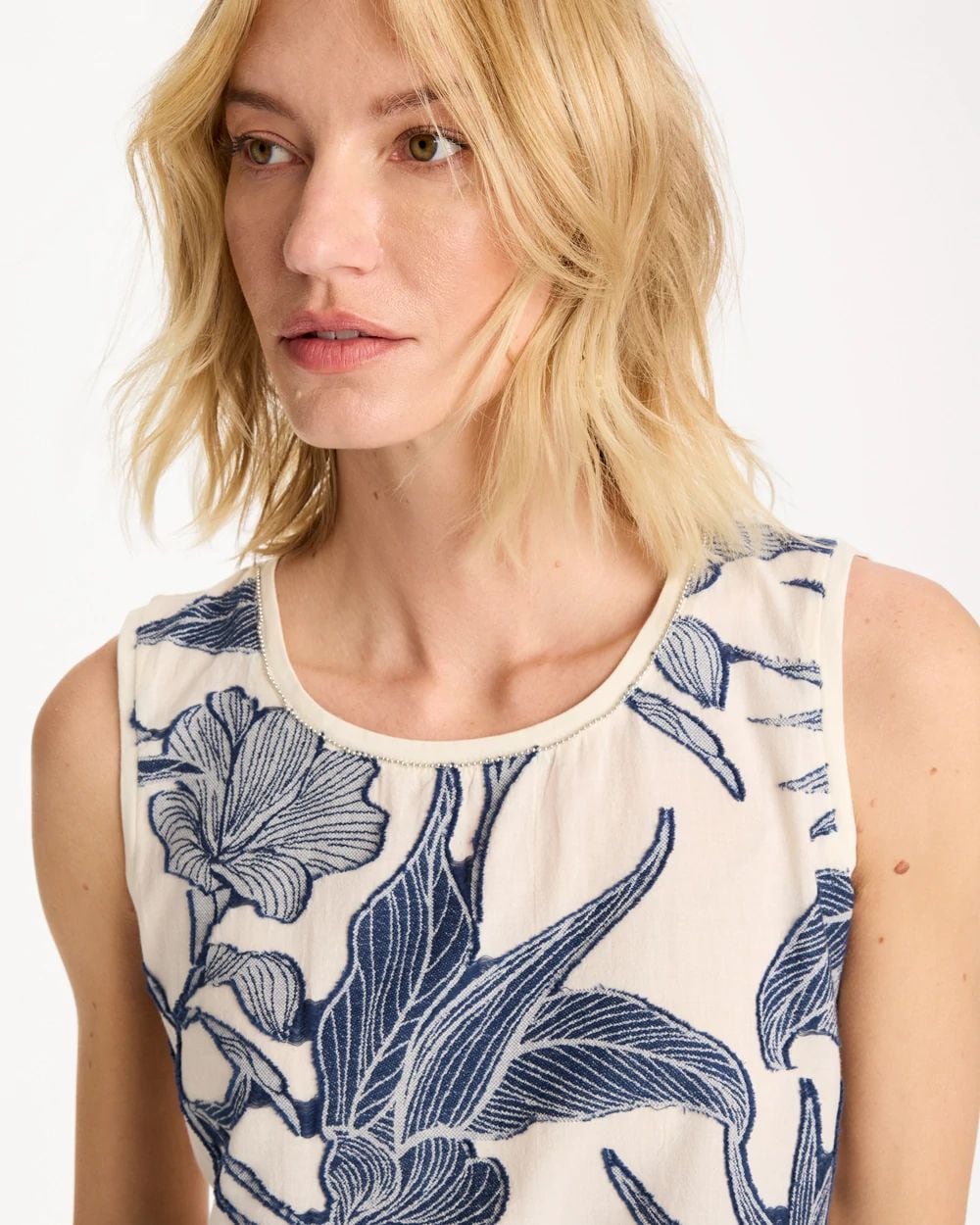 Caviar Trim Floral Tank