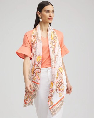 Floral Tile Oblong Scarf