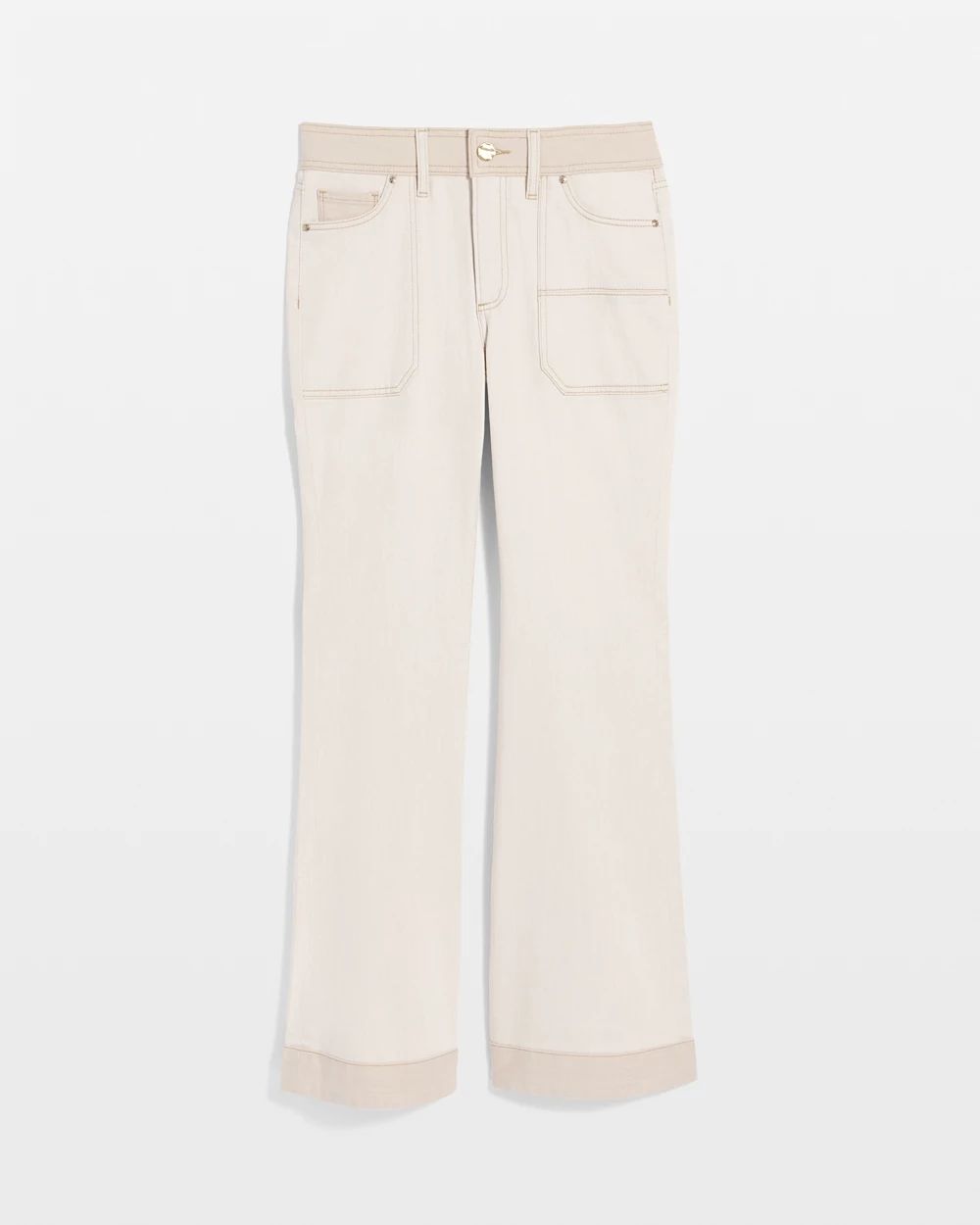 Colorblock Wide Flare Jeans