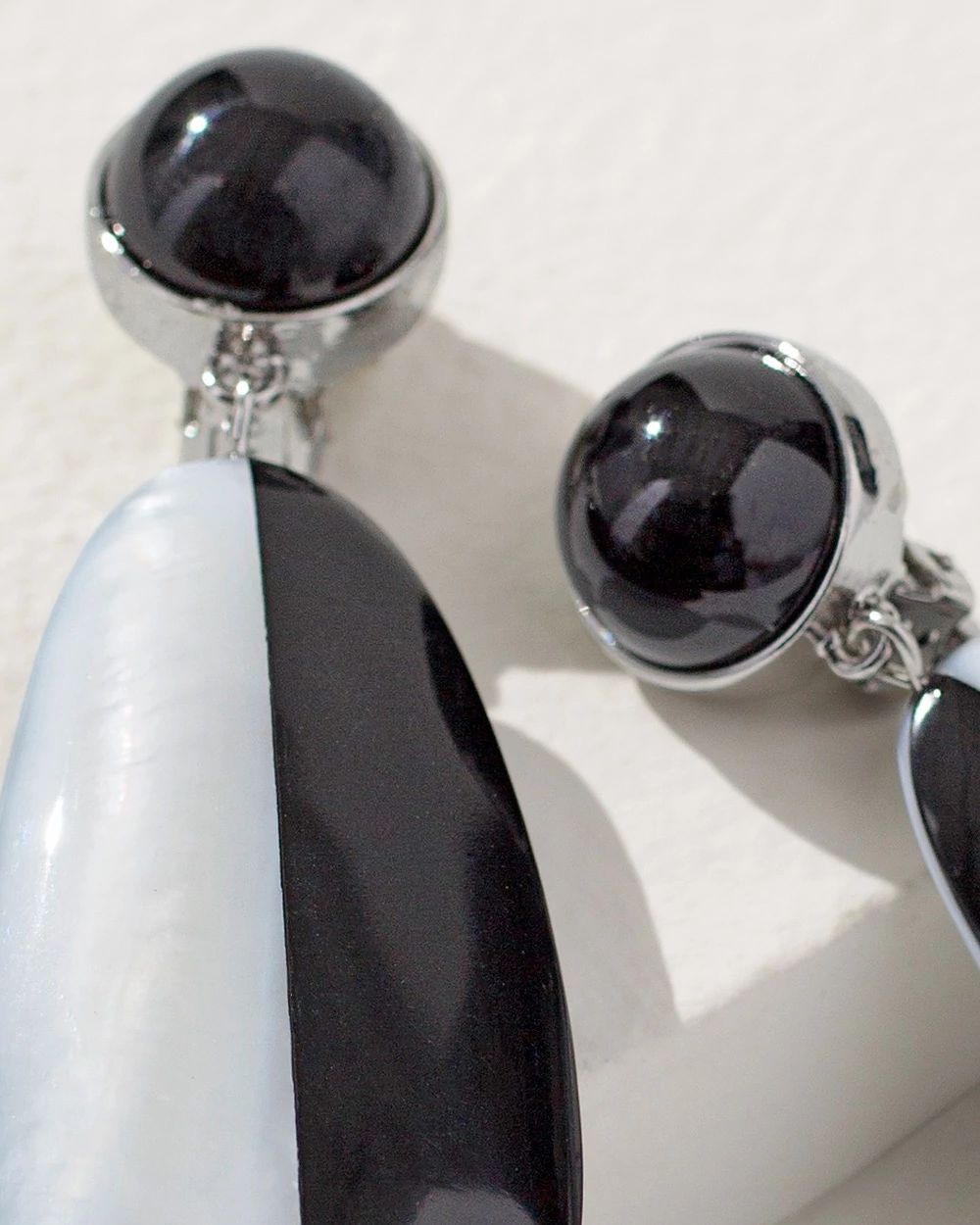 Black and White Shell Earrings