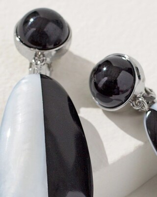 Black and White Shell Earrings