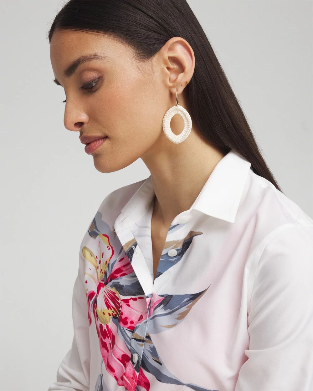 No Droop™ White Navette Earrings