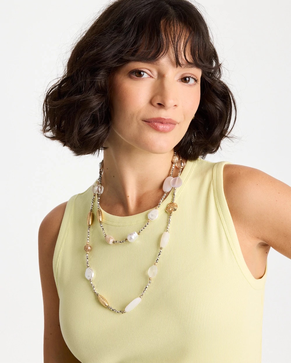Neutral Shell Long Necklace