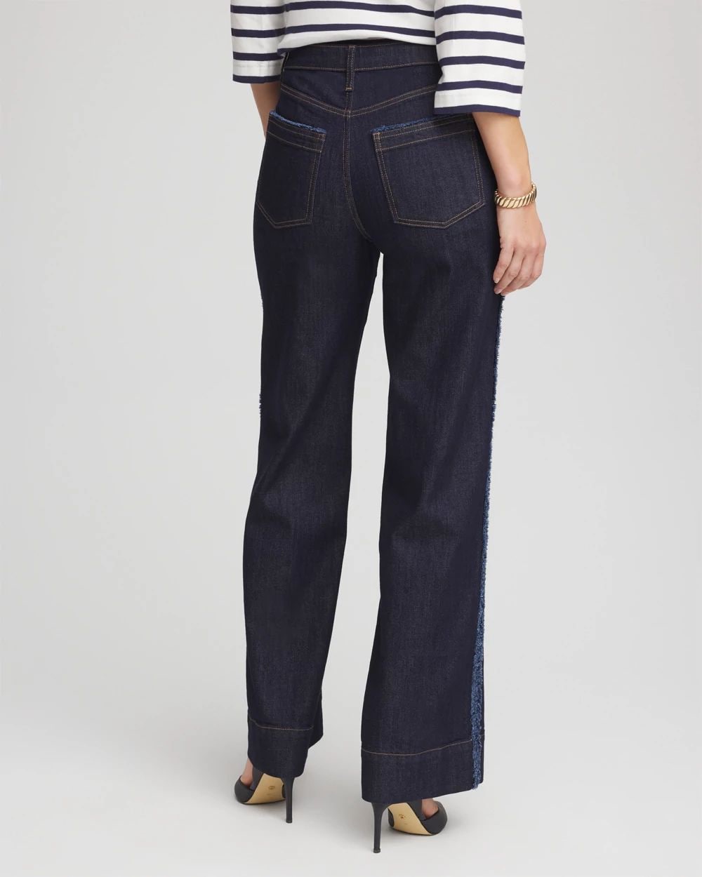 Frayed High-Rise Wide-Leg Jeans