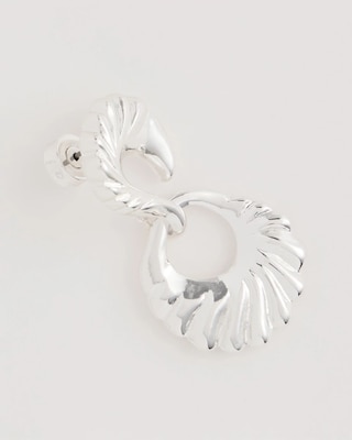 Silvertone Doorknocker Earrings click to view larger image.