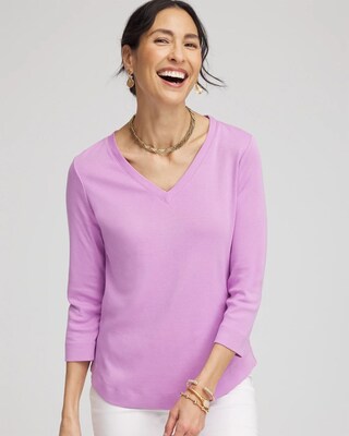 Everyday 3/4 Sleeve V-Neck Tee