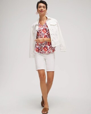Floral Elbow Sleeve A-line Tee