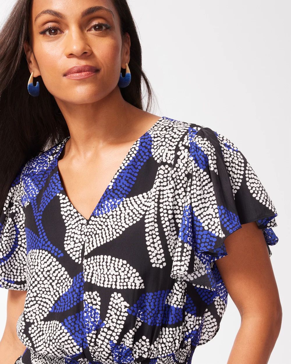 Floral Flutter Sleeve Maxi Dress