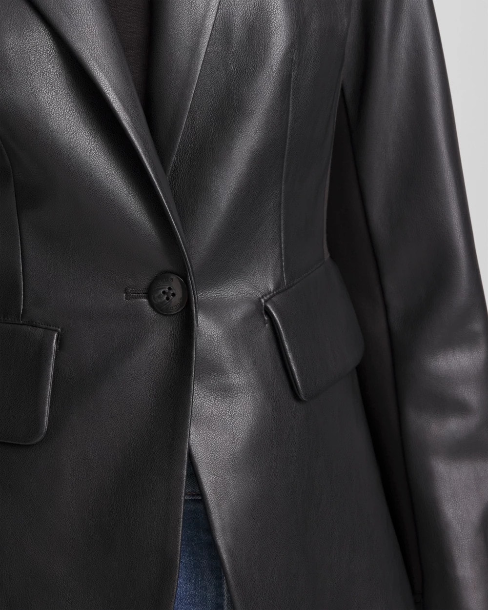 Faux Leather Peplum Blazer