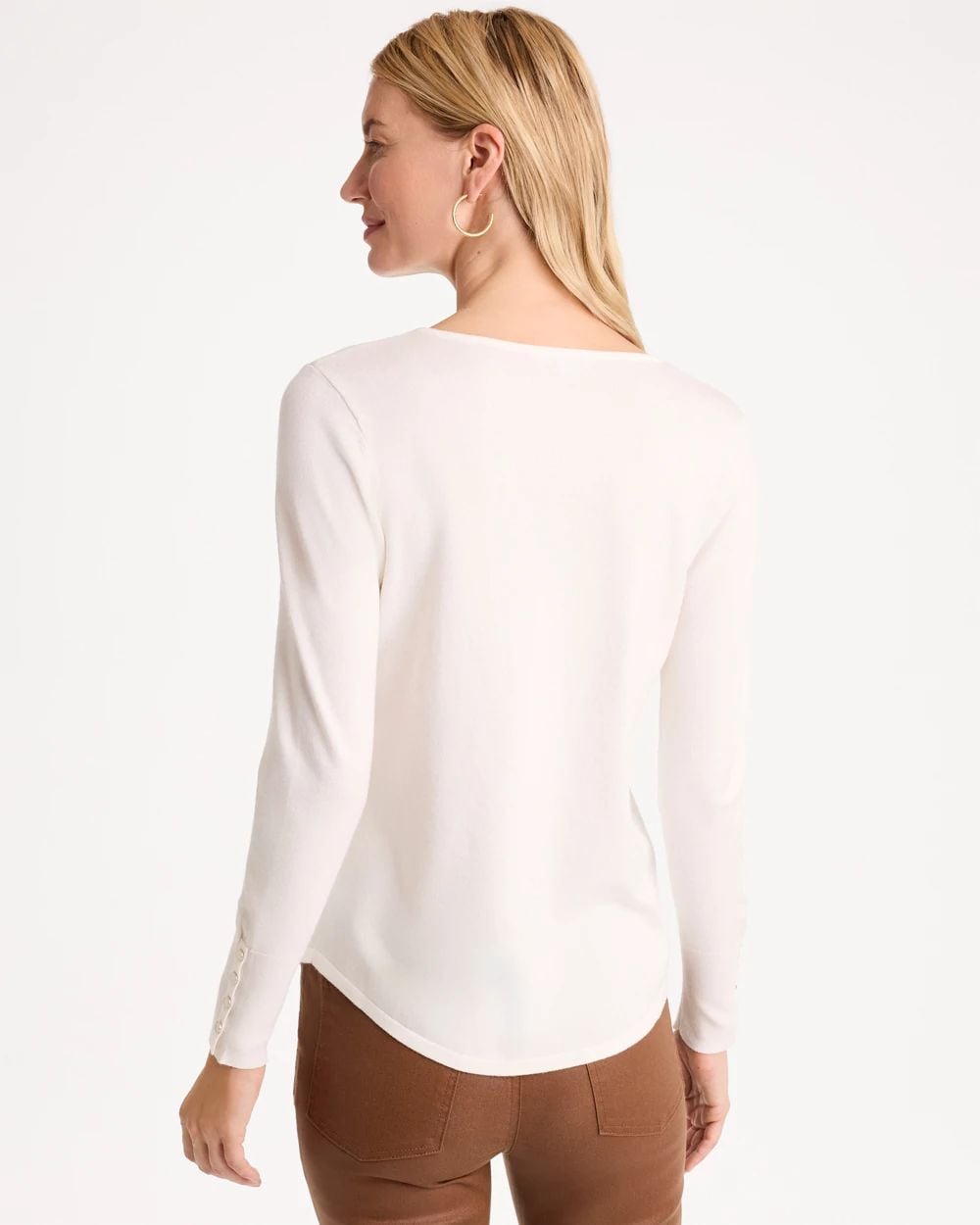 Ella V-Neck Pullover Sweater click to view larger image.