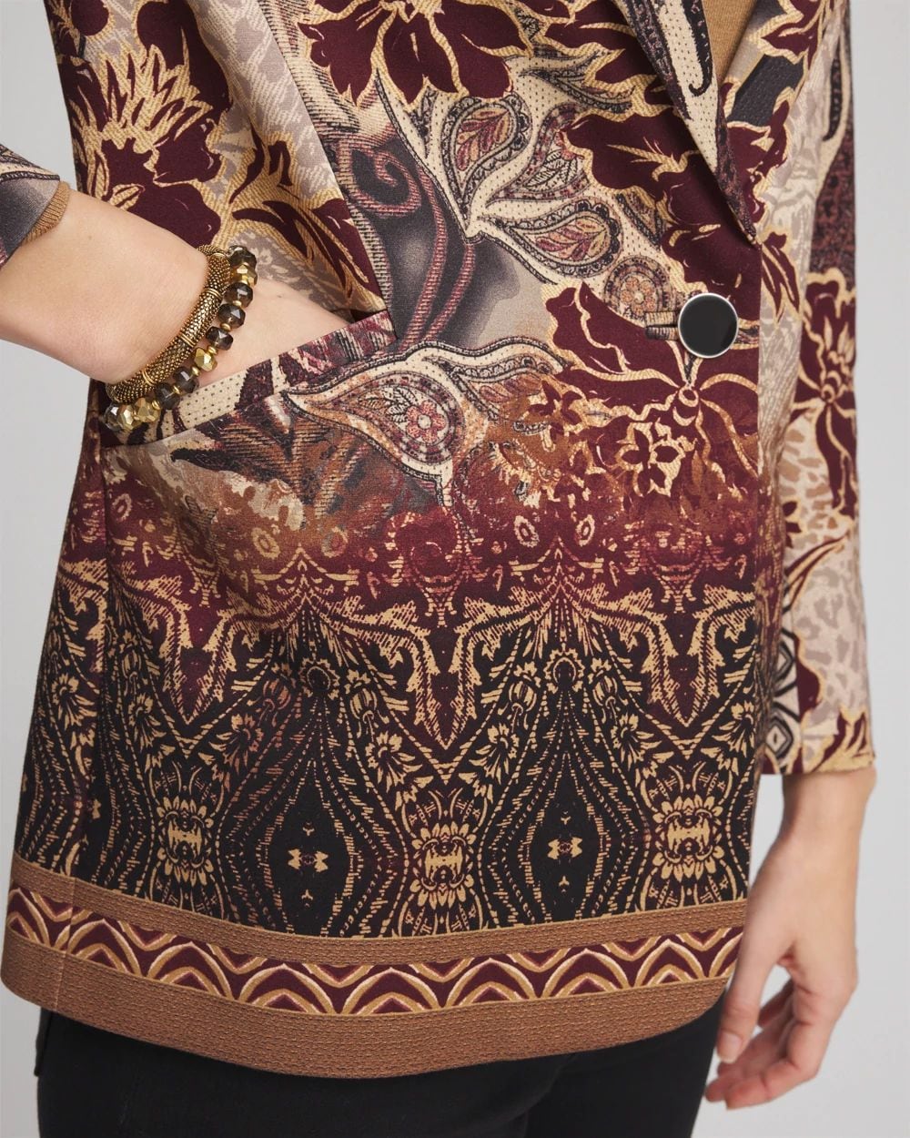 Artisinal Print Ponte Blazer
