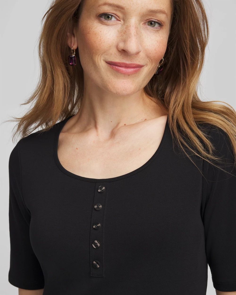 Pima Cotton Henley Tee click to view larger image.