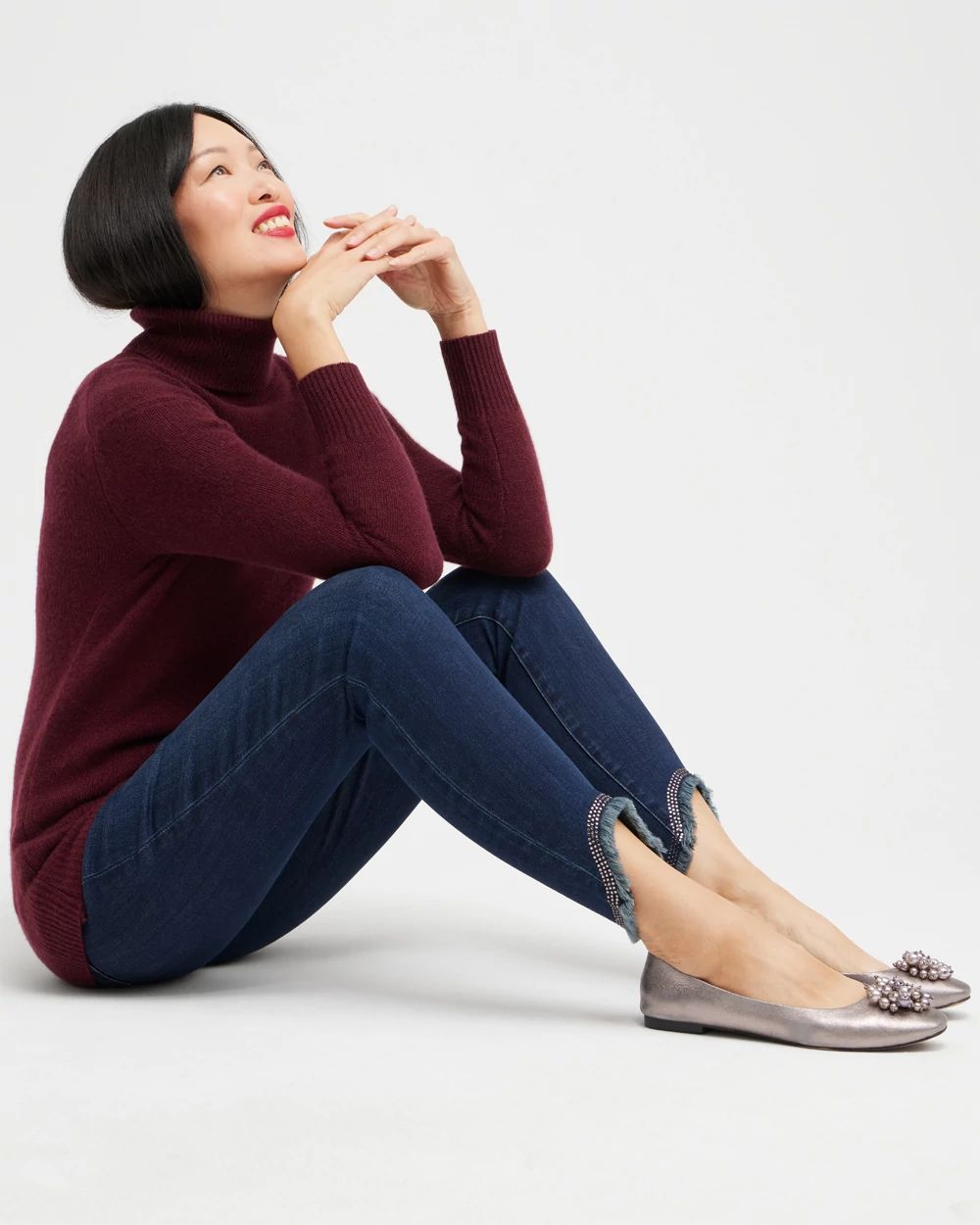 Cashmere Turtleneck Tunic Sweater