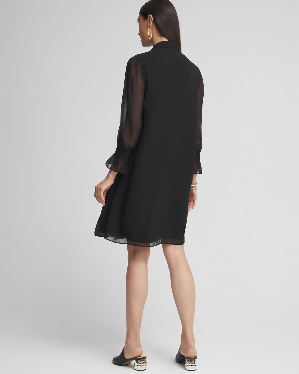 Ruffle Front Shirt Dress