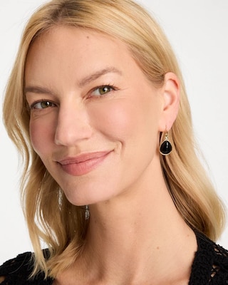 Black Teardrop Earrings click to view larger image.