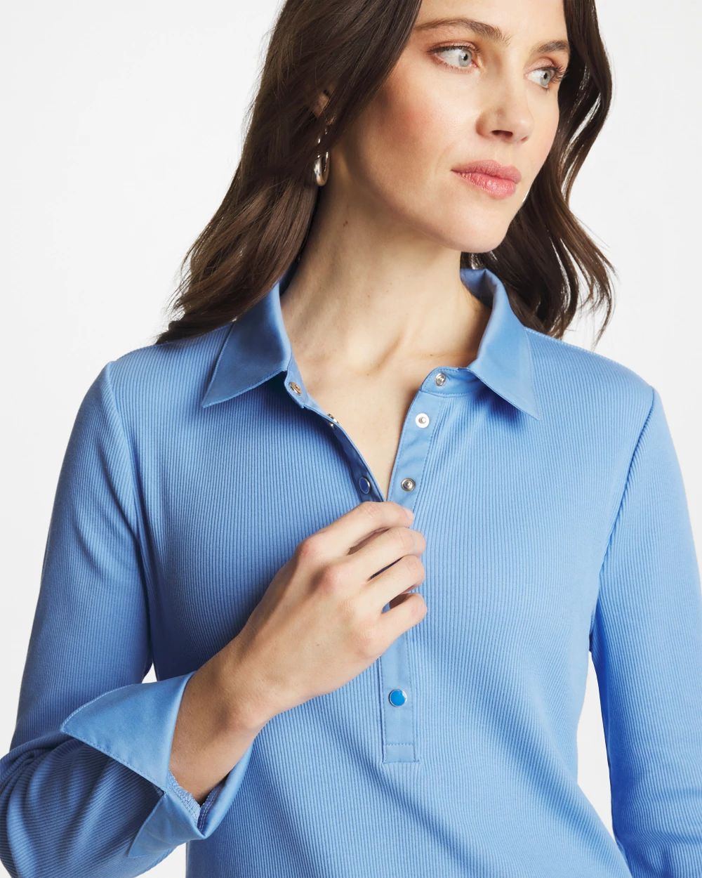 Knit Woven Mix Rib Henley click to view larger image.