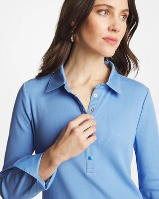 Knit Woven Mix Rib Henley click to view larger image.