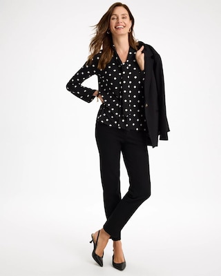 Polka-Dot Tie-Neck Tunic click to view larger image.