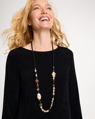 Single-Strand Resin Tiger's Eye Necklace click to view larger image.
