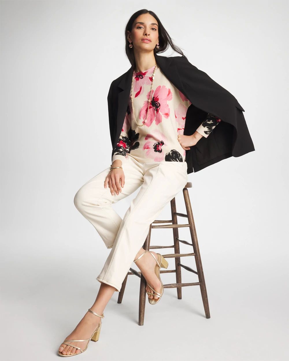 Printed Bateau Dolman Pullover