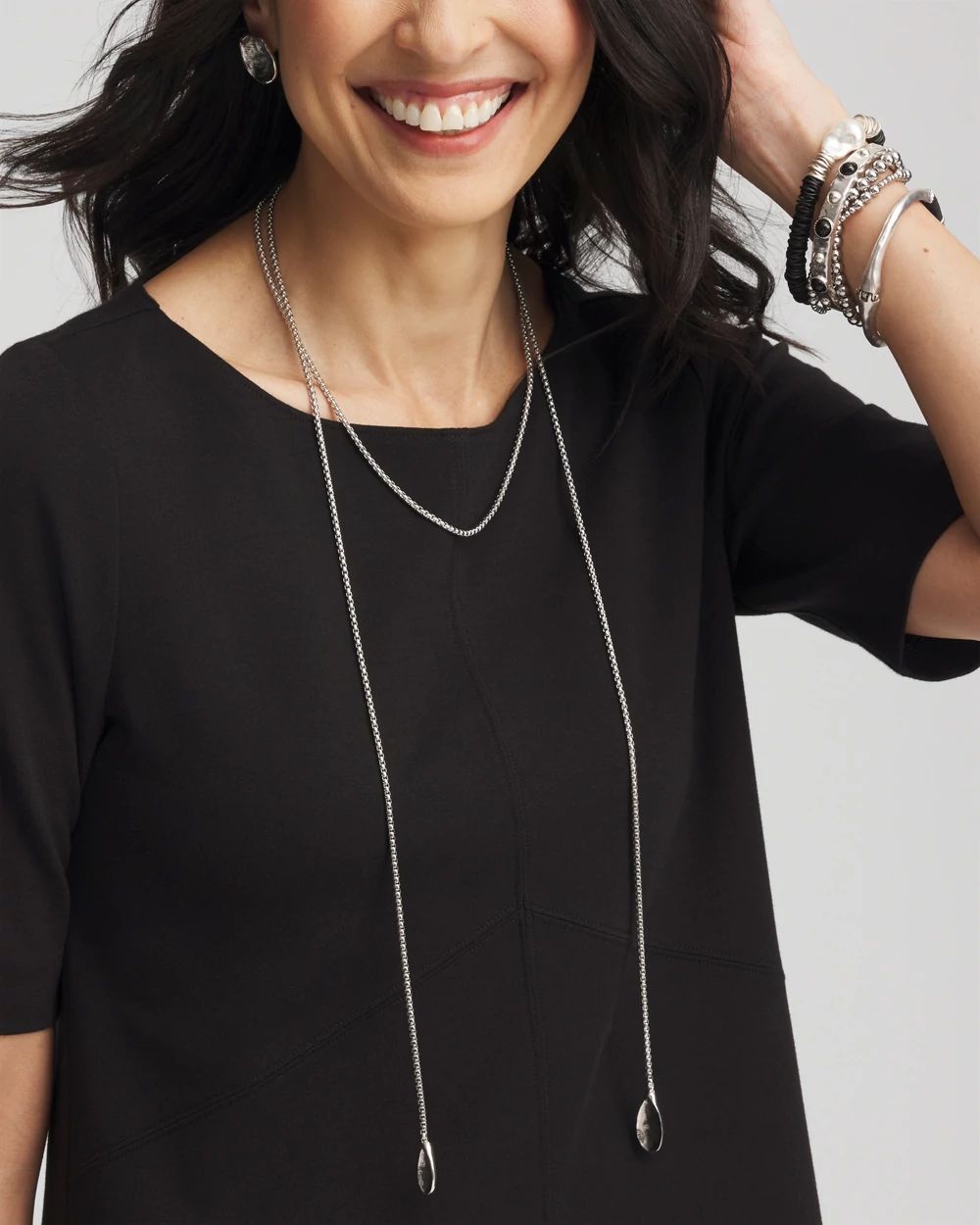 Silver Lariat Necklace