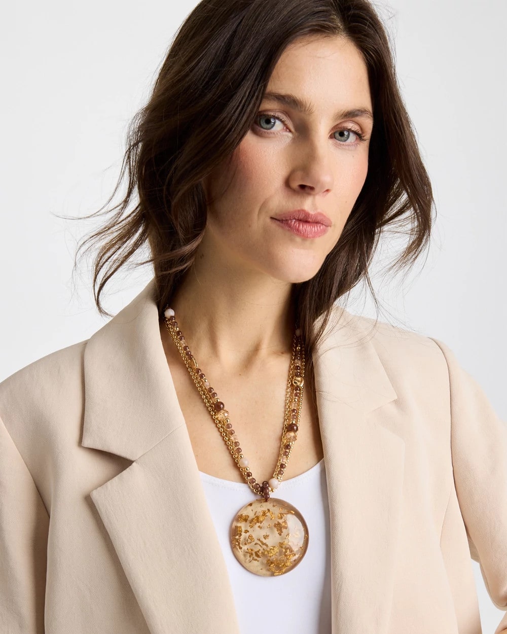 Gold Foil Pendant Necklace