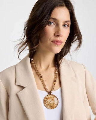 Gold Foil Pendant Necklace click to view larger image.