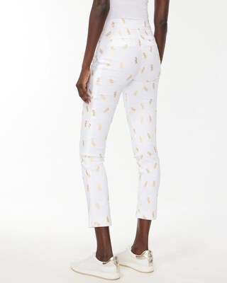 Brigitte Foil Pineapple Slim Ankle Pants