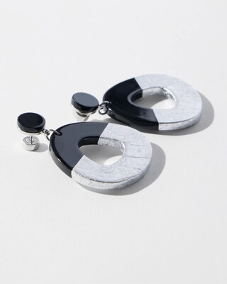 Silver Tone Foil Drop Earrings