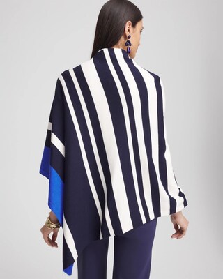 Stripe Jacquard Poncho click to view larger image.