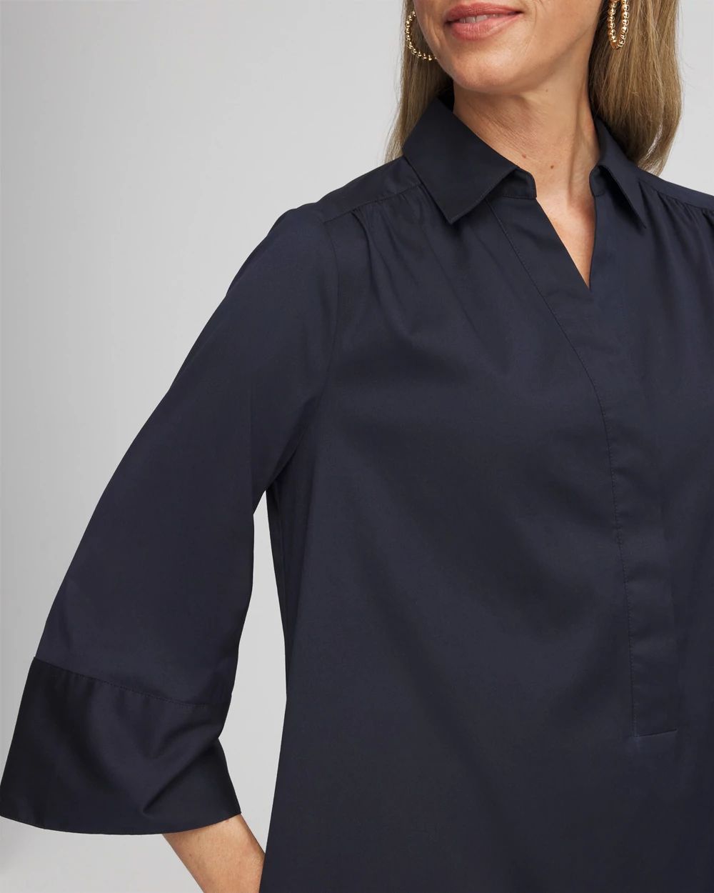 Cotton-Blend Popover Dress