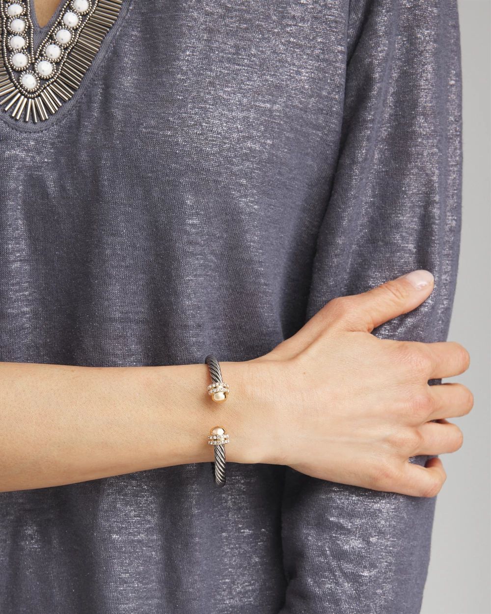 Mixed Metal Flex Cuff Bracelet