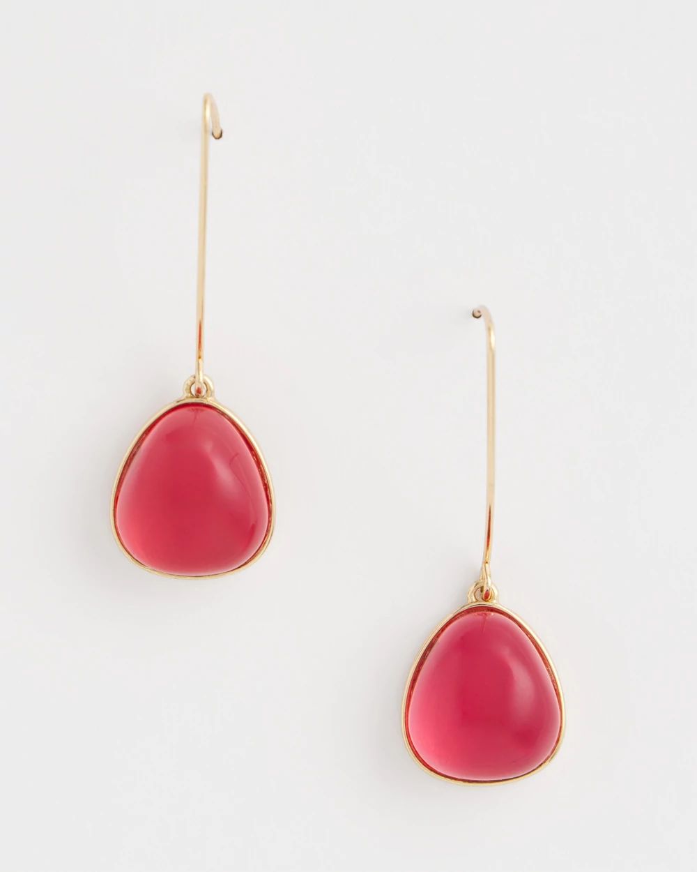 Pink Teardrop Threader Earrings