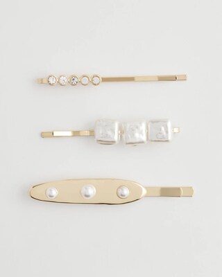 Faux Pearl Hair Pins Set of 3