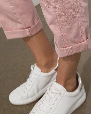 Charmed Twill Embroidered Ankle Pants