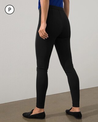 Petite Faux Leather Ponte Leggings