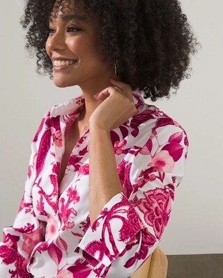 No-Iron Stretch Floral Paisley Shirt