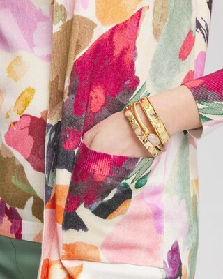 Floral Open-Front Cardigan click to view larger image.