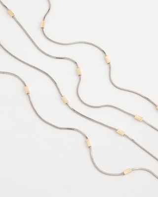 Mixed Metal Double Strand Necklace click to view larger image.