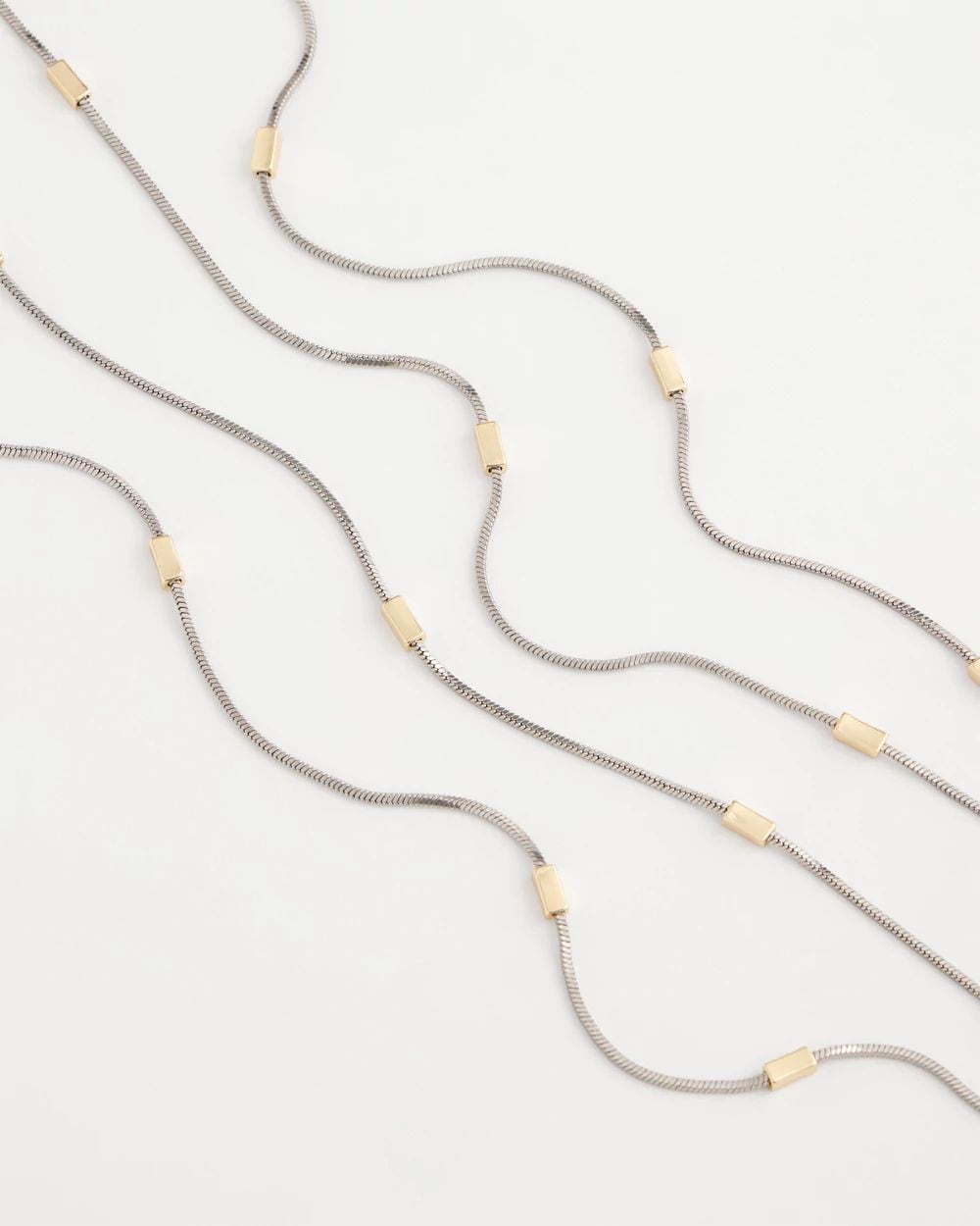 Mixed Metal Double Strand Necklace click to view larger image.