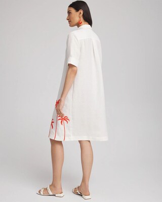 Linen Embroidered Palms Dress click to view larger image.