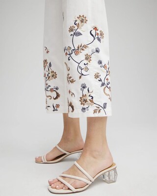 Embroidered  Cropped Trouser Jeans