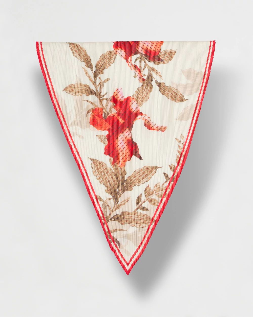 Floral Diamond-Cut Satin Scarf