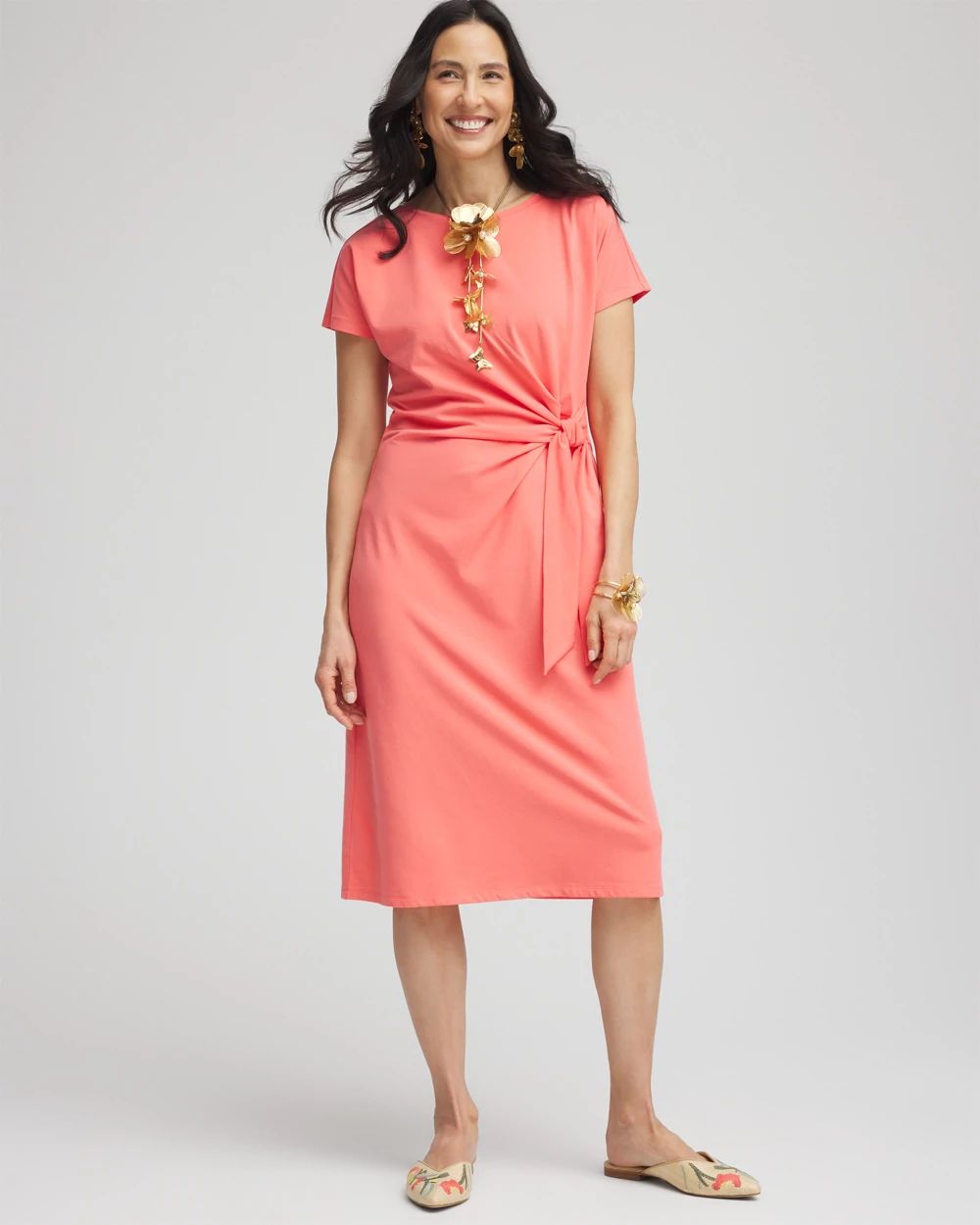Dolman-Sleeved Side-Tie Dress