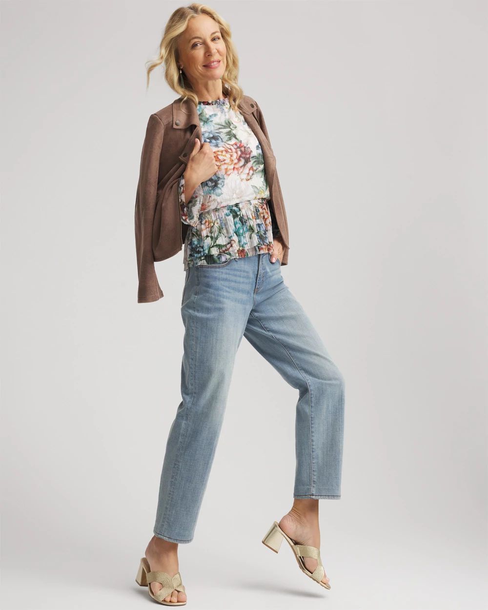 Girlfriend Straight Ankle Jeans