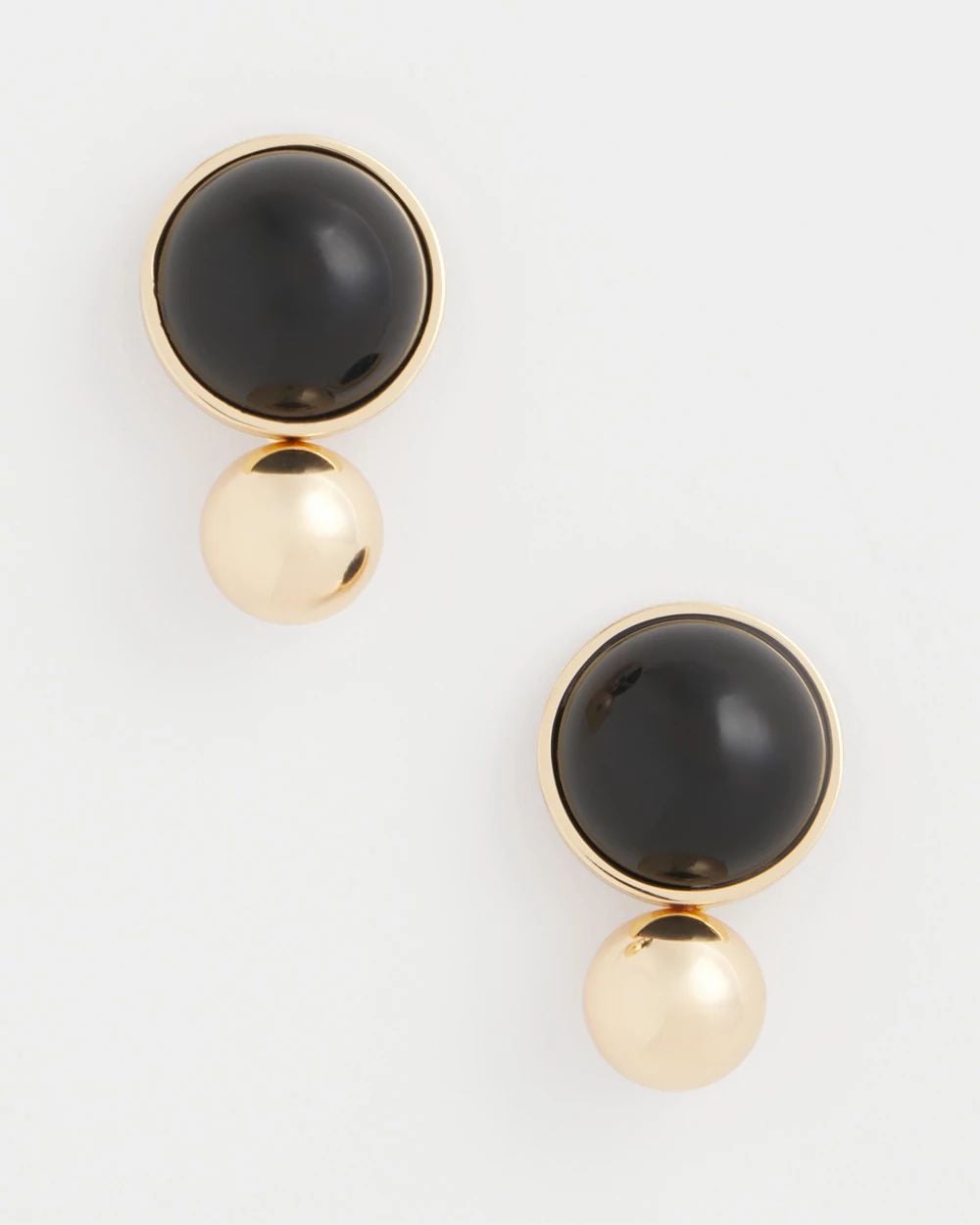 Black Sphere Drop Earrings